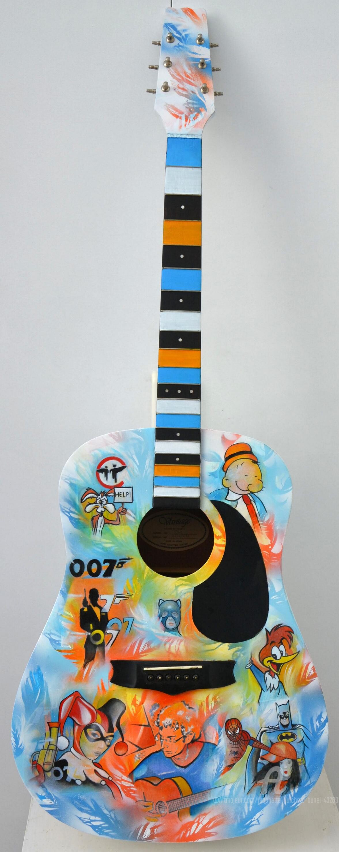 Jeannette Guichard-Bunel - guitare peinte